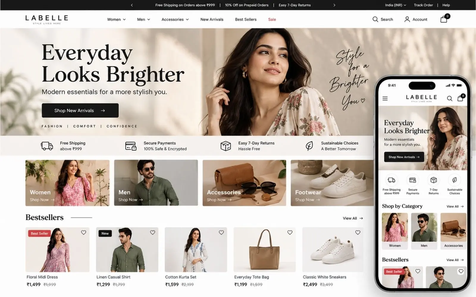 Fashion and lifestyle Shopify store