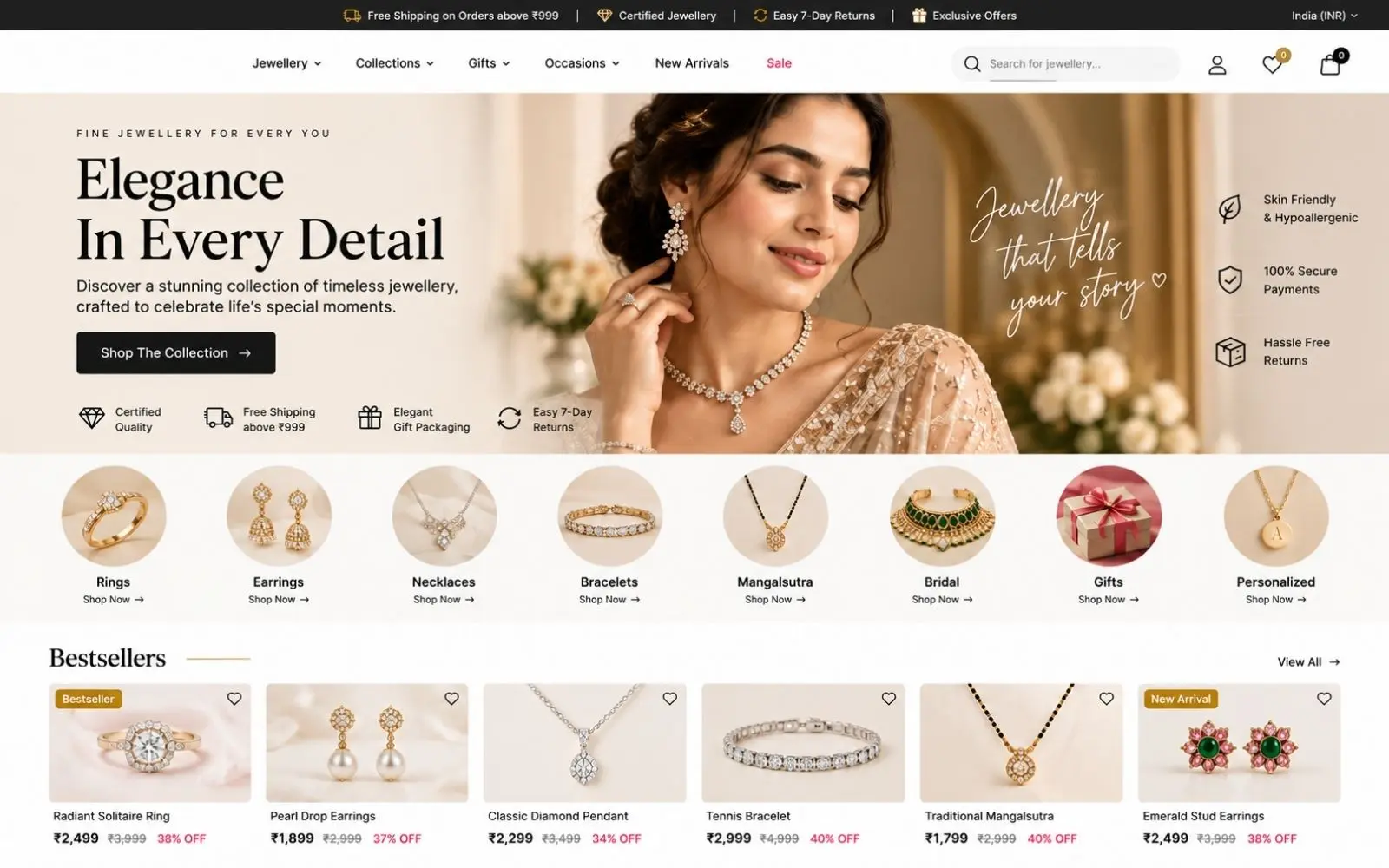 Jewellery Shopify store