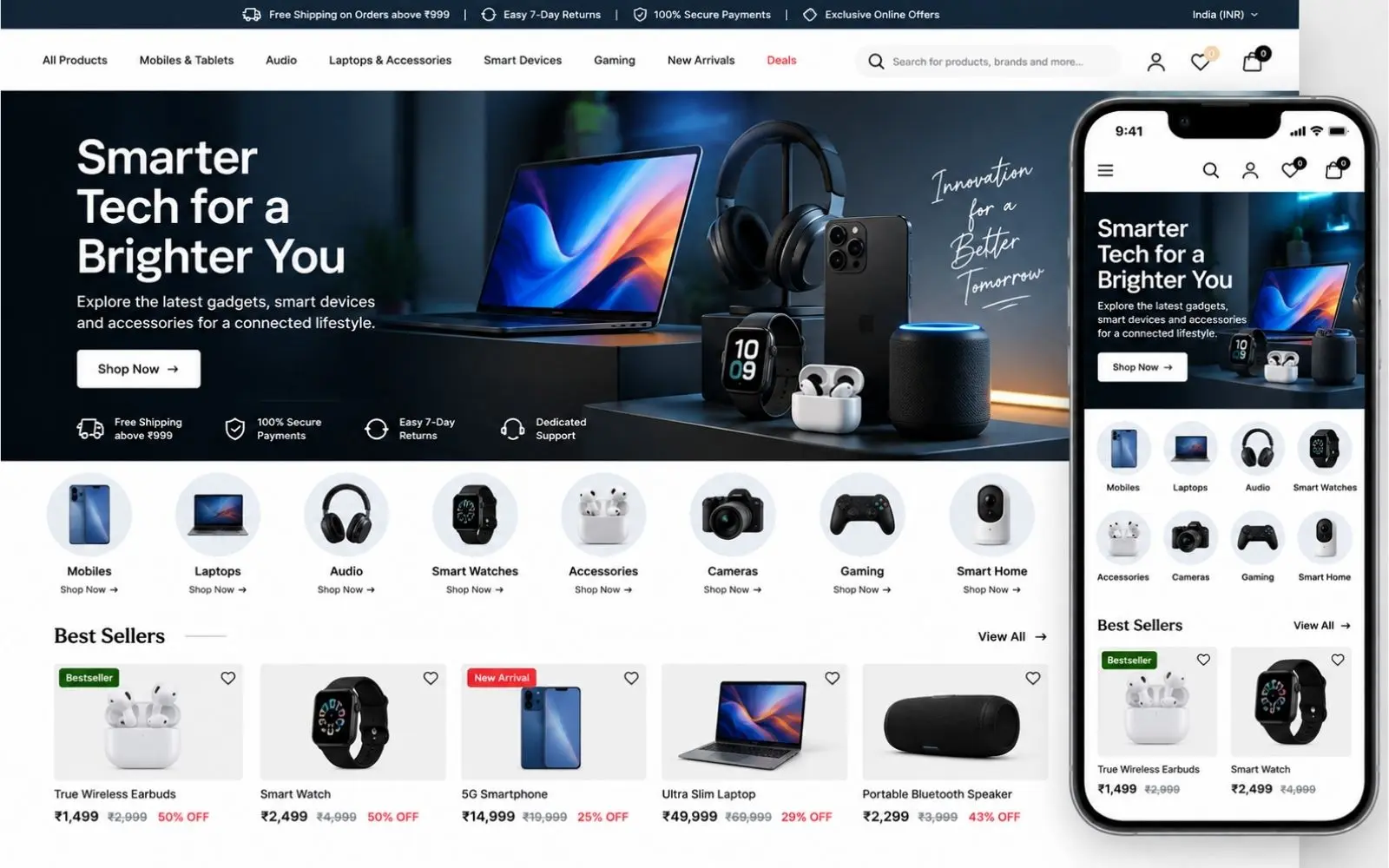 Electronics and gadgets Shopify store