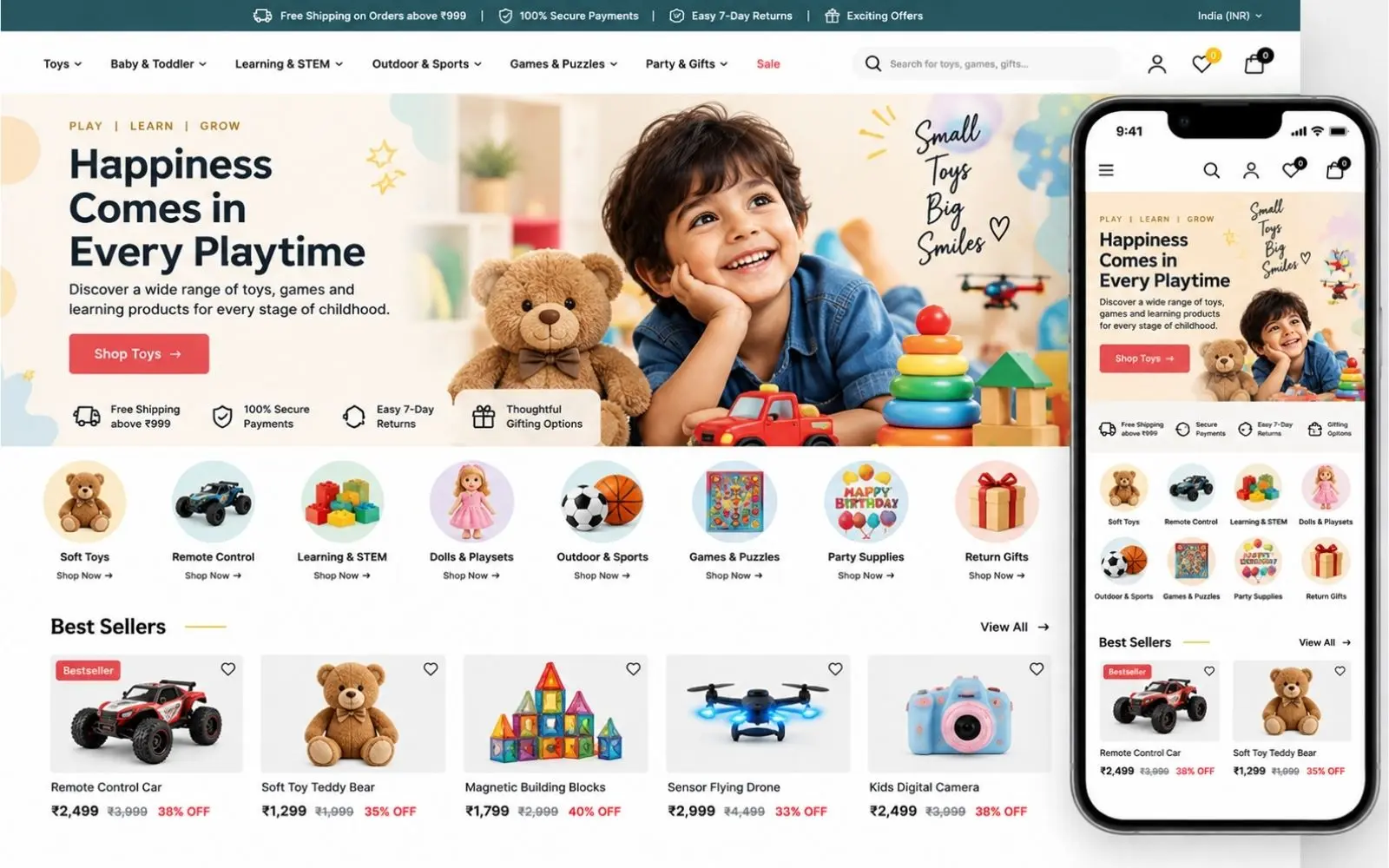 Toys and kids Shopify store