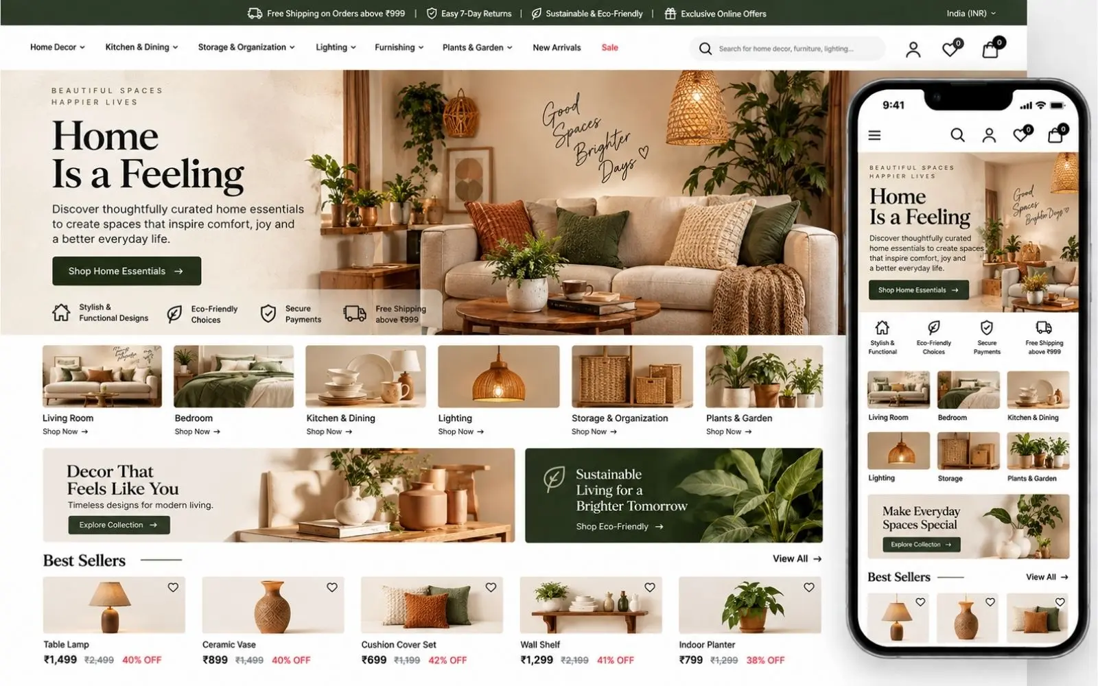 Home and lifestyle Shopify store