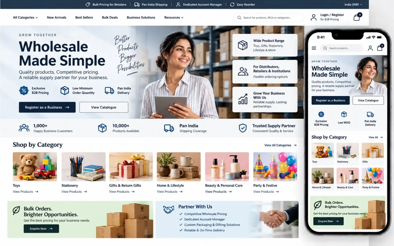 B2B wholesale Shopify store