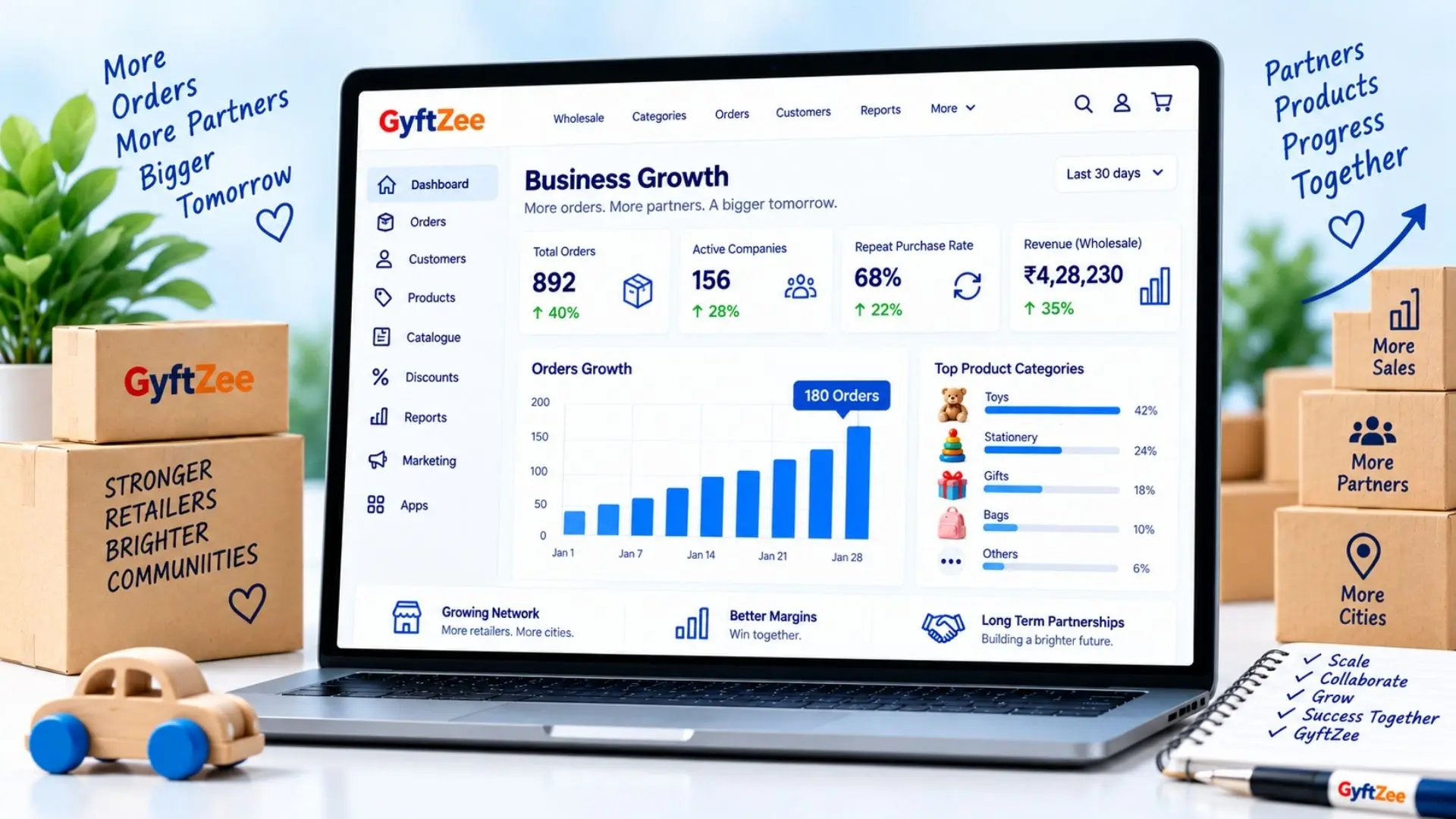 B2B commerce growth dashboard